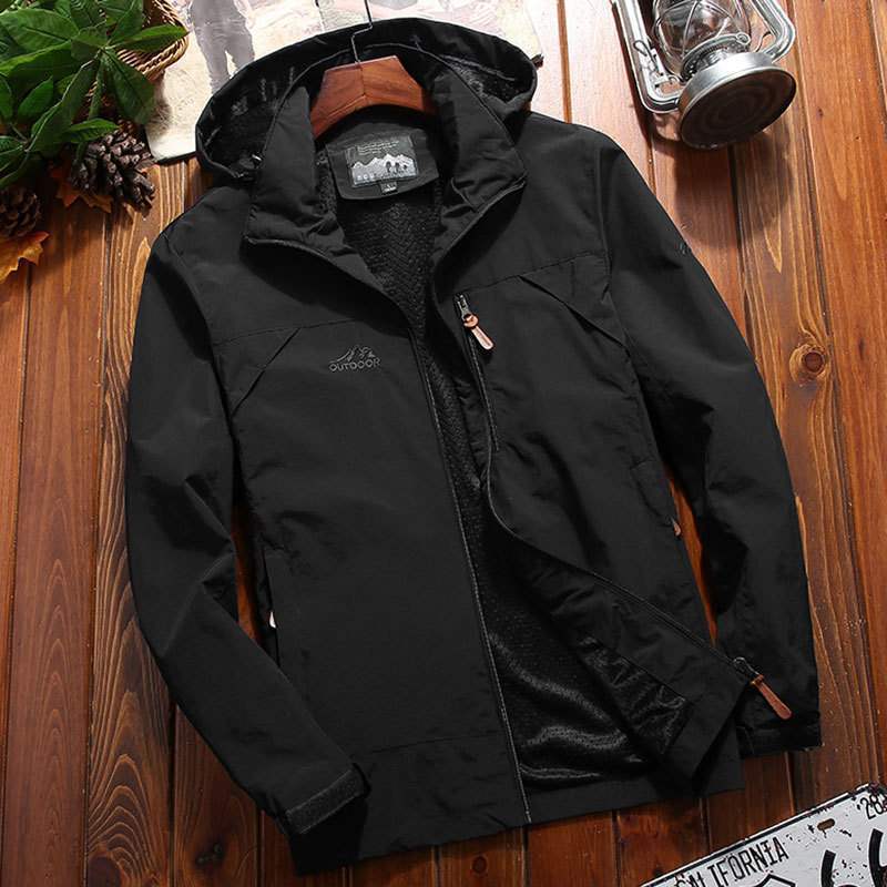 Herren Wasserabweisende Softshelljacke mit Fleece Innenfutter, Kapuze und Brusttasche Drune