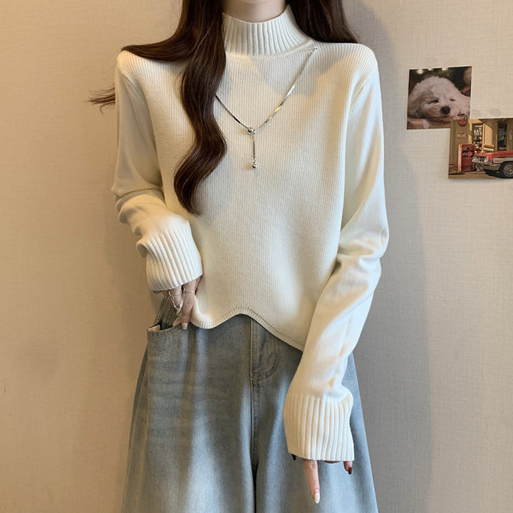 Damen Strickpullover mit hohem Kragen und lässigem Schnitt Drune