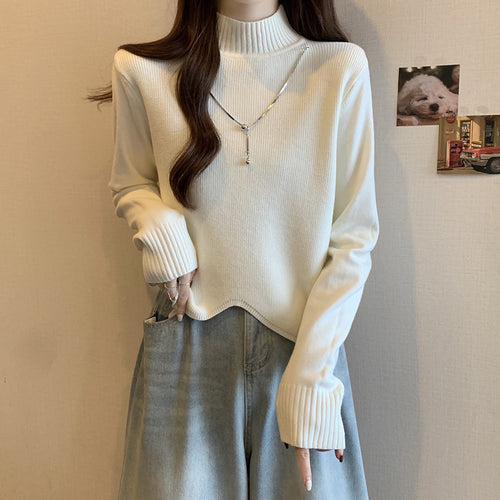 Damen Strickpullover mit hohem Kragen und lässigem Schnitt Drune