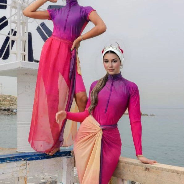 Damen modischer Schwimmanzug mit elegantem Wickellook Drune