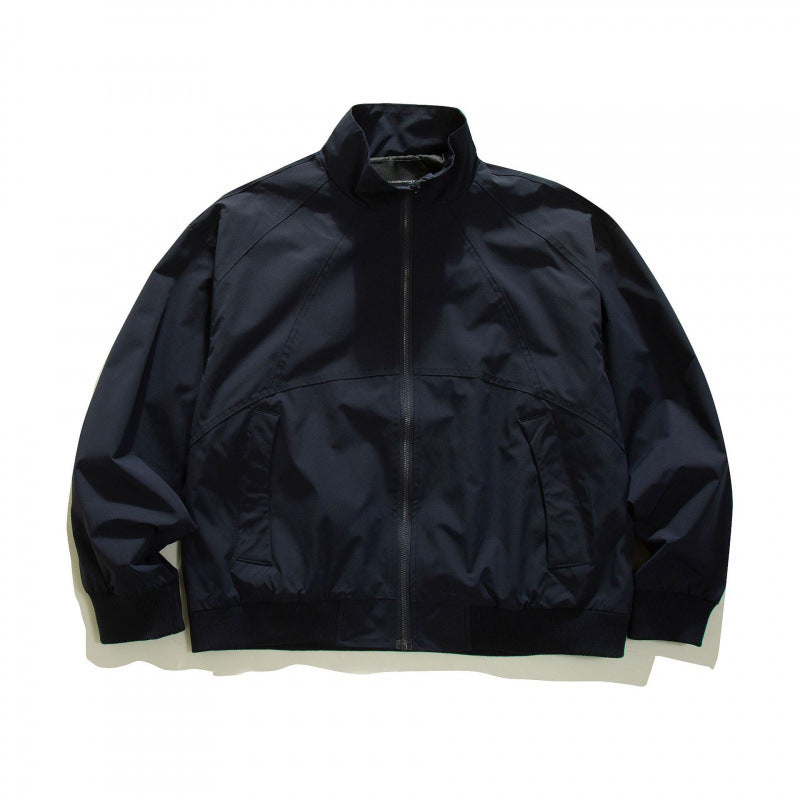 Herren Leichte Boxy-Trainingsjacke mit Stehkragen, Raglanärmeln und geripptem Saum Drune