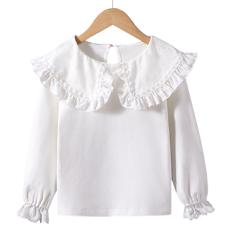 Damen Bluse mit großem Rüschenkragen Drune