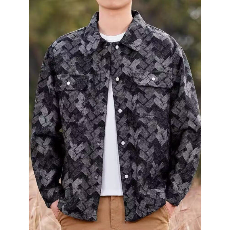 Herren Lässige Musterjacke Drune