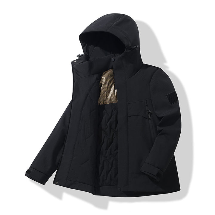 Unisex Isolierte Softshell-Parka mit abnehmbarer Kapuze und Thermofutter Drune