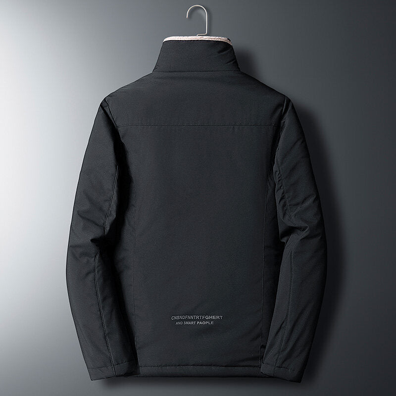 Herren Wattierte Übergangsjacke mit Teddyfutter und hohem Stehkragen Drune
