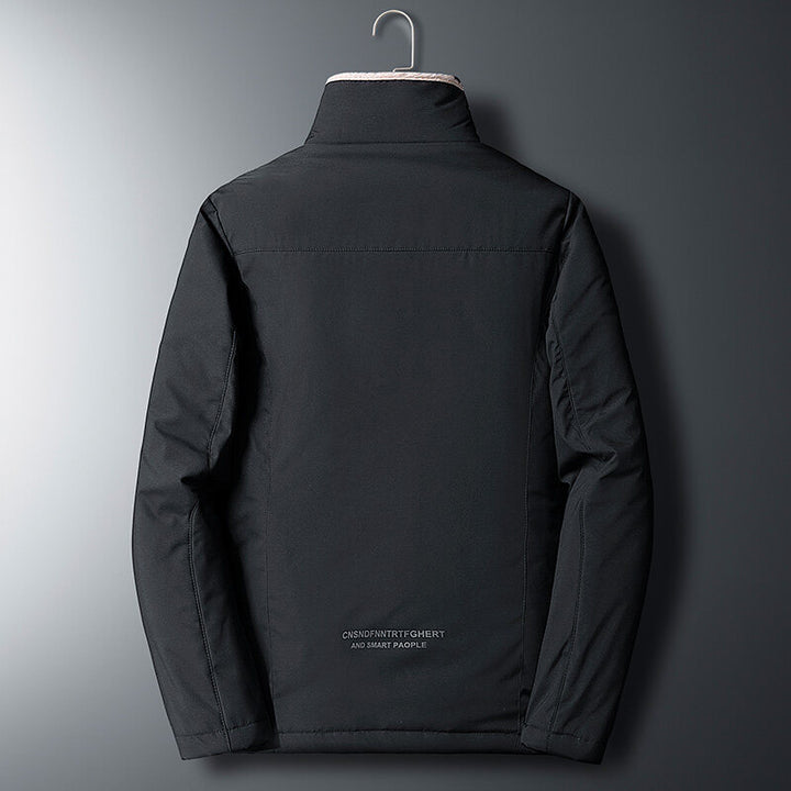Herren Wattierte Übergangsjacke mit Teddyfutter und hohem Stehkragen Drune