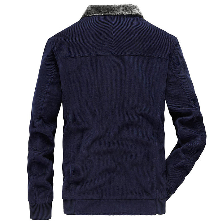 Herren Cordjacke mit wärmender Teddy-Innenfütterung und Badge-Details Drune