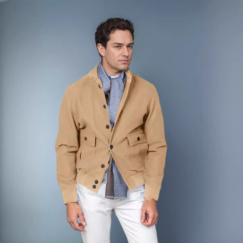 Herren modische Übergangsjacke mit praktischem Stehkragen und funktionalen Reißverschlusstaschen Drune