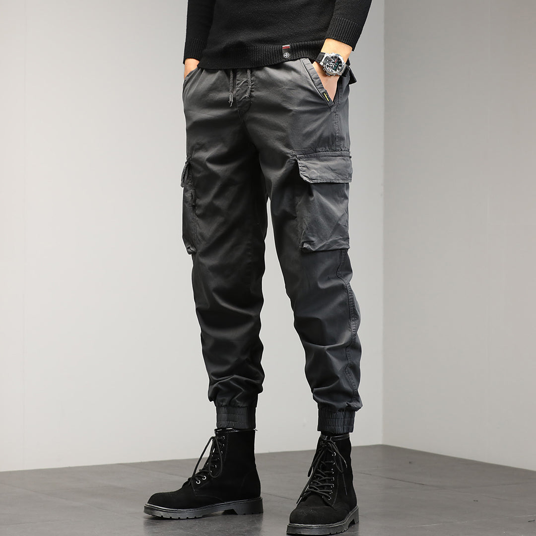 Herren Cargo-Joggerhose mit multifunktionalen Cargotaschen und elastischem Saum Drune