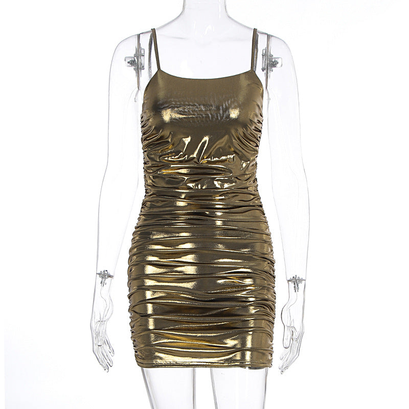 Damen figurbetontes Kleid mit raffinierten Rüschendetails Drune