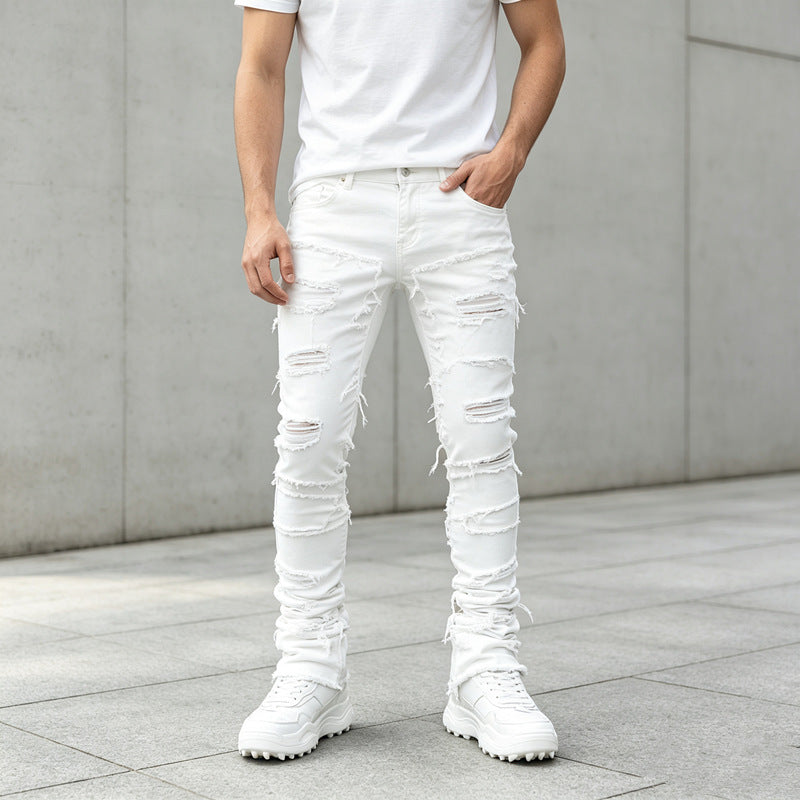 Herren Zerrissene Skinny Jeans Drune