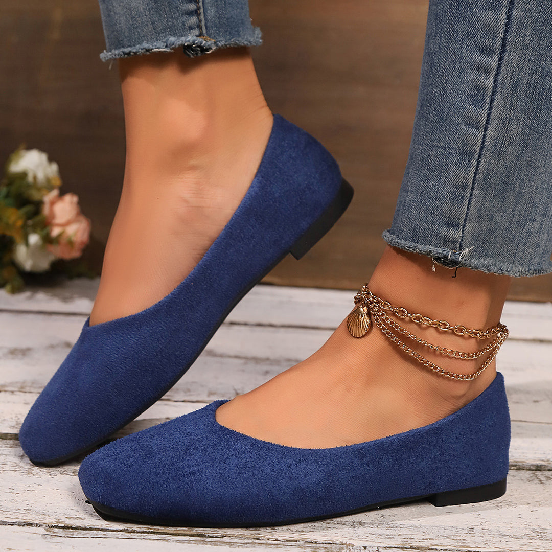 Damen klassische Ballerinas mit elegantem Schleifen-Design und rutschfester Sohle Drune