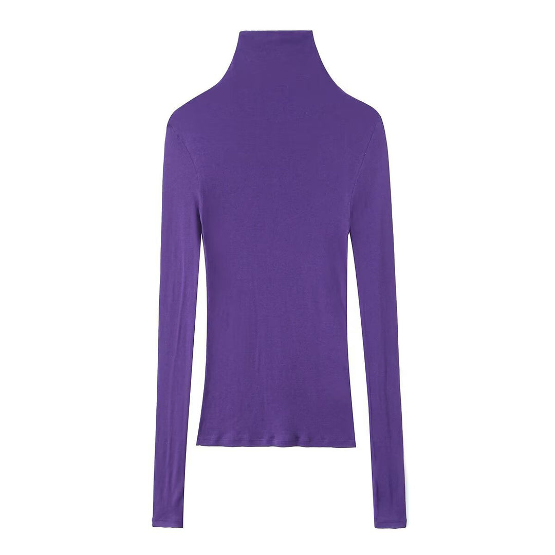 Damen Enganliegendes Langarm-Top mit hohem Rollkragen und Stretch‑Jersey Drune