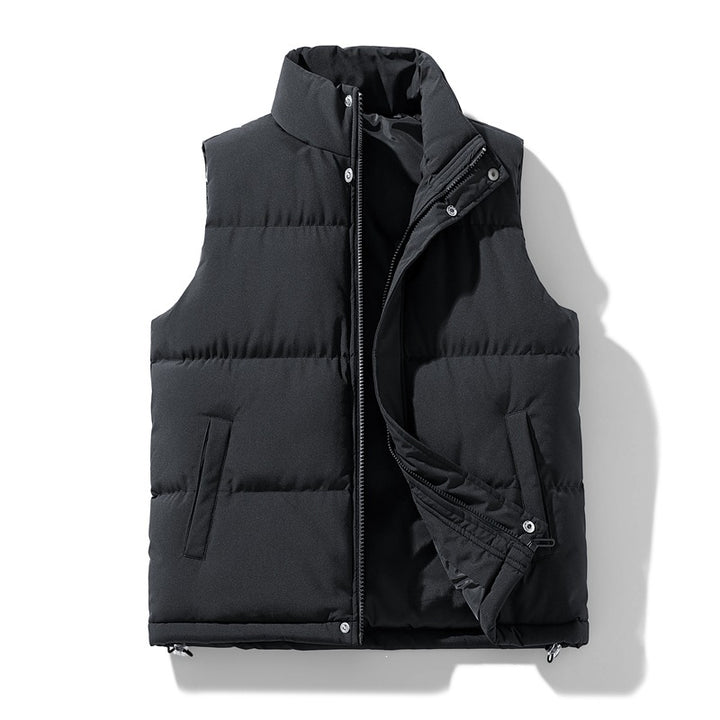 Herren Isolierende Outdoor-Steppweste mit hohem Kragen, 2‑Wege‑Reißverschluss & verdeckten Eingrifftaschen Drune