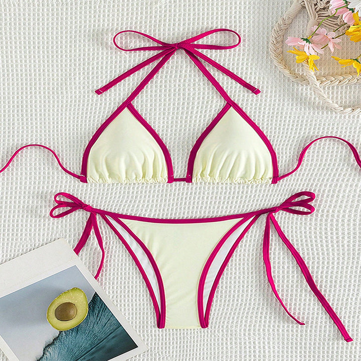 Damen Triangel-Bikini mit verstellbaren Bindungen und hohem Schnitt Drune
