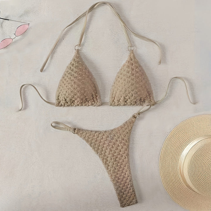Damen Triangel-Bikini mit geflochtener Struktur Drune