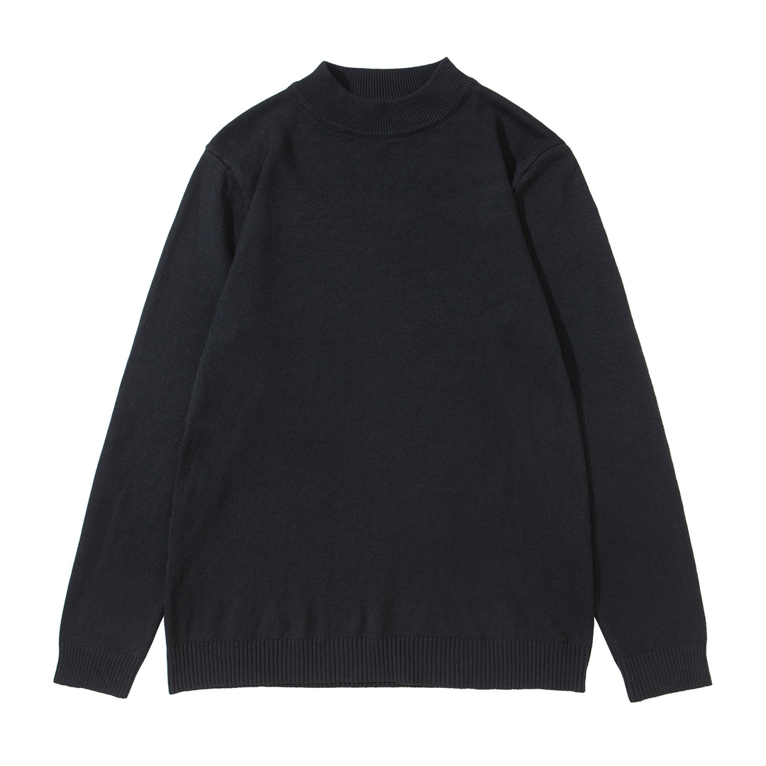 Unisex Minimalistischer Feinstrick-Mockneck mit extra breitem Rippsaum Drune