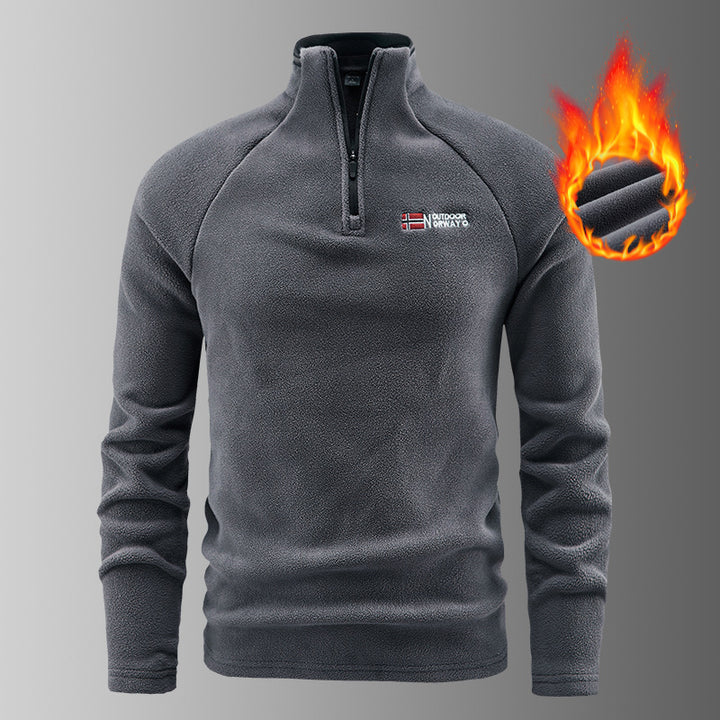 Herren wärmender Microfleece-Troyer mit Halbreißverschluss, ergonomischen Raglanärmeln und kuscheliger Innenstruktur Drune