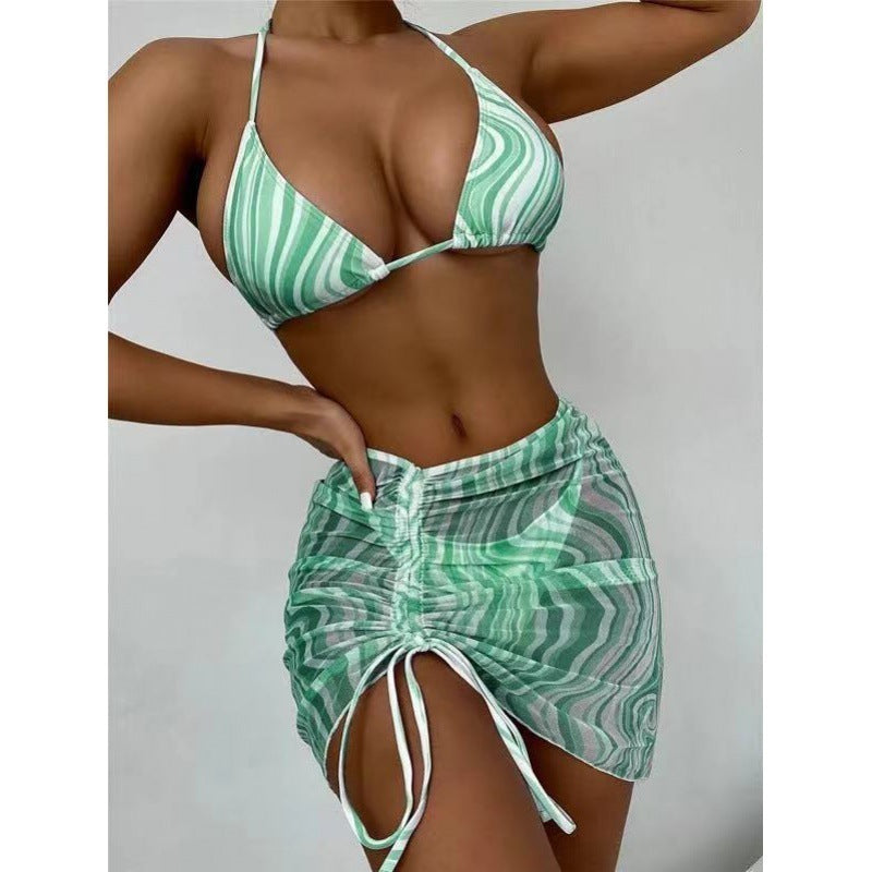 Damen Triangel-Bikini mit verstellbarem Wickelrock Drune