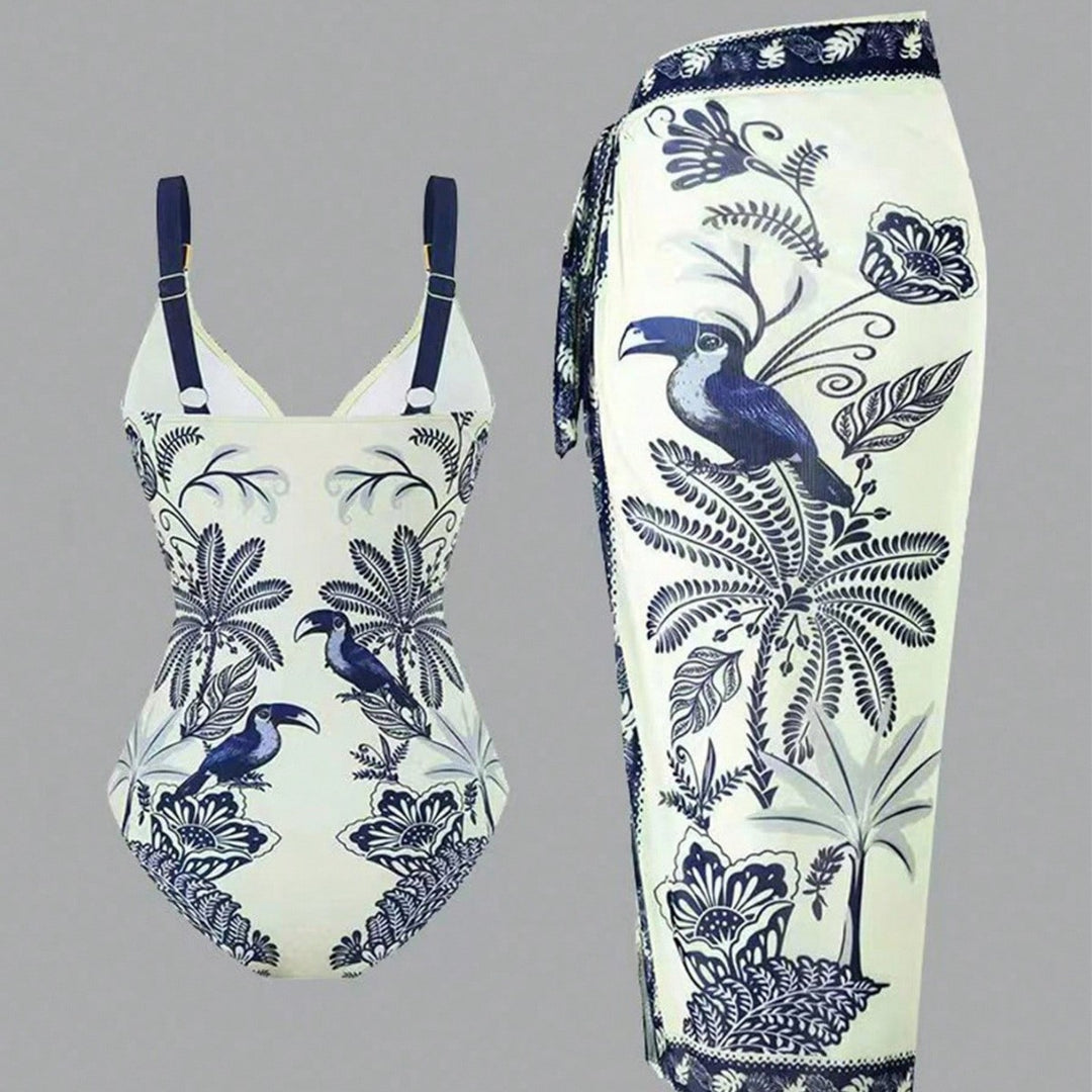 Damen Elegantes Strandkleid mit dekorativem Wickelrock Drune