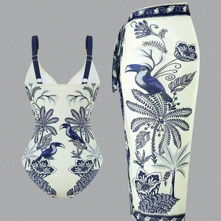 Damen Elegantes Strandkleid mit dekorativem Wickelrock Drune