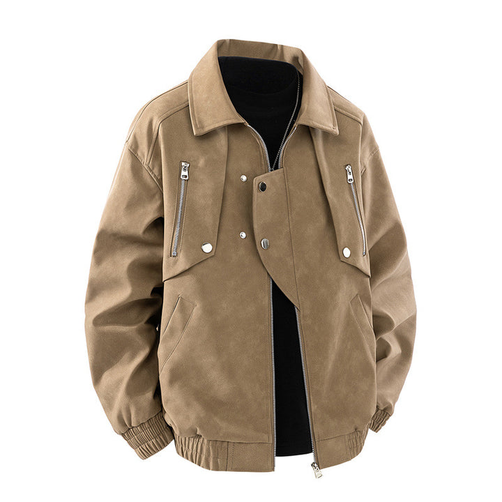Herren modische Jacke mit multifunktionalen Reißverschlusstaschen und elastischen Bündchen Drune