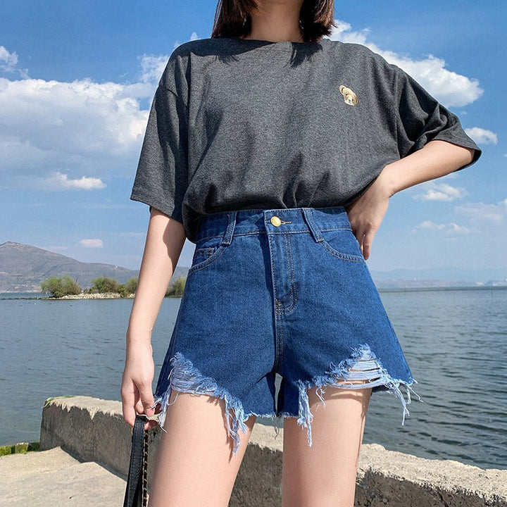 Damen Jeans Shorts Destroyed