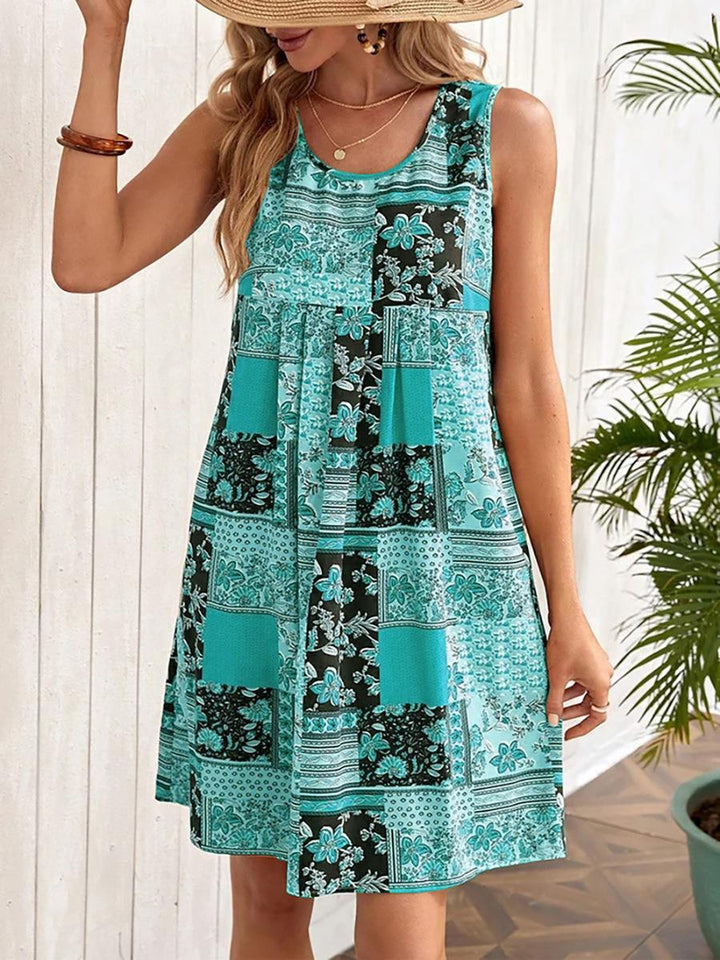 Damen Sommerkleid mit floralem Patchwork-Design Drune