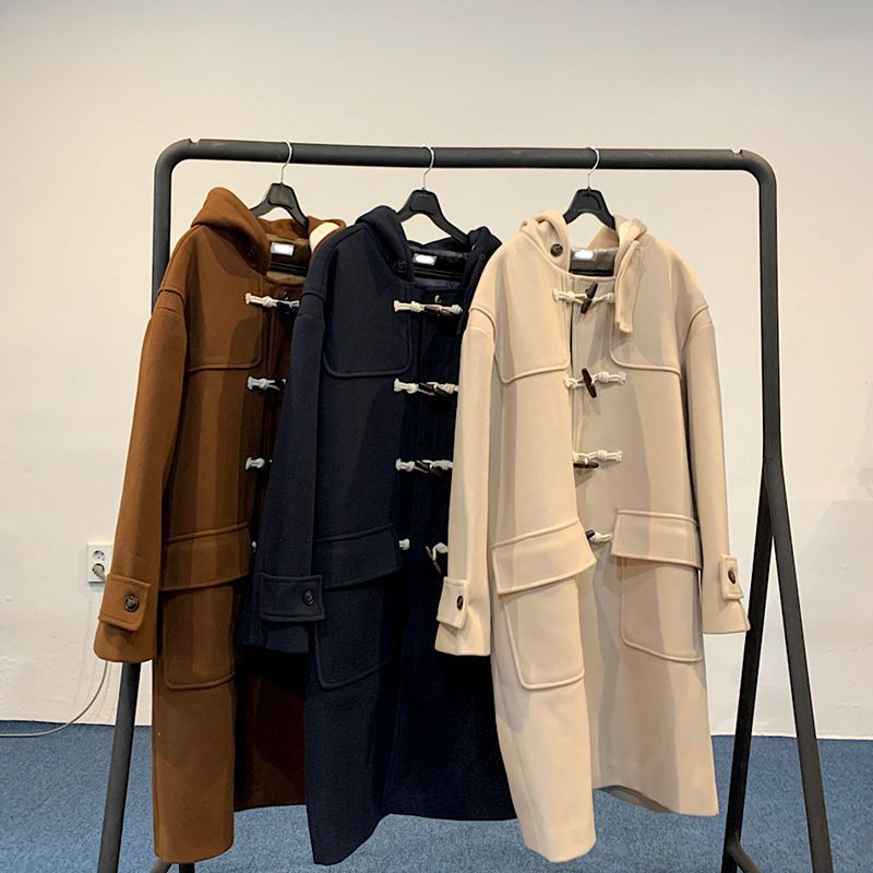 Damen Hochwertige Dufflecoat mit Kapuze und modernen Details Drune