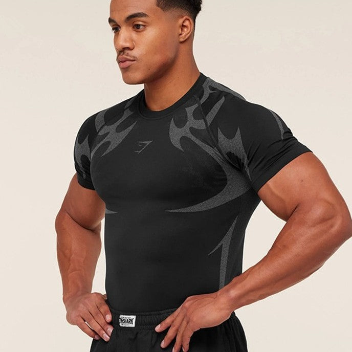 Herren nan nahtloses formgebendes Funktionsshirt mit Kompressionseffekt und ergonomischen Muskelzonen Drune