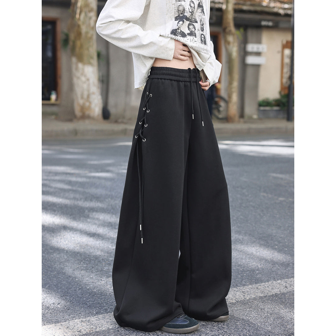 Damen Weitgeschnittene Freizeithose mit Schnürdetails Drune