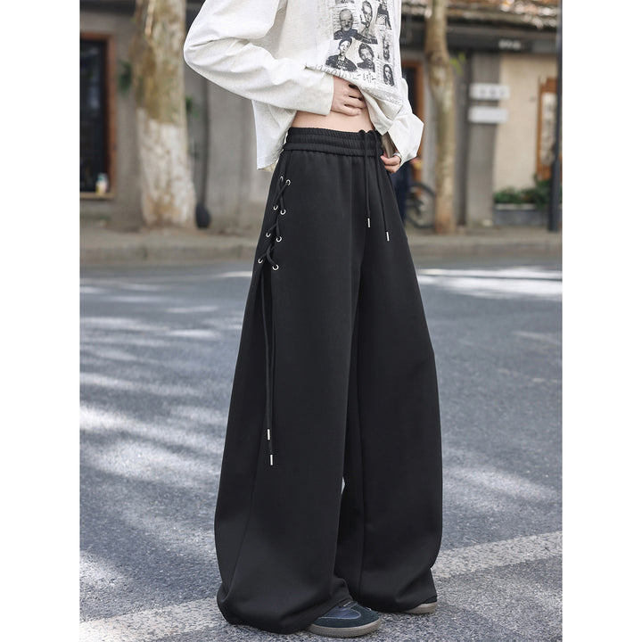 Damen Weitgeschnittene Freizeithose mit Schnürdetails Drune