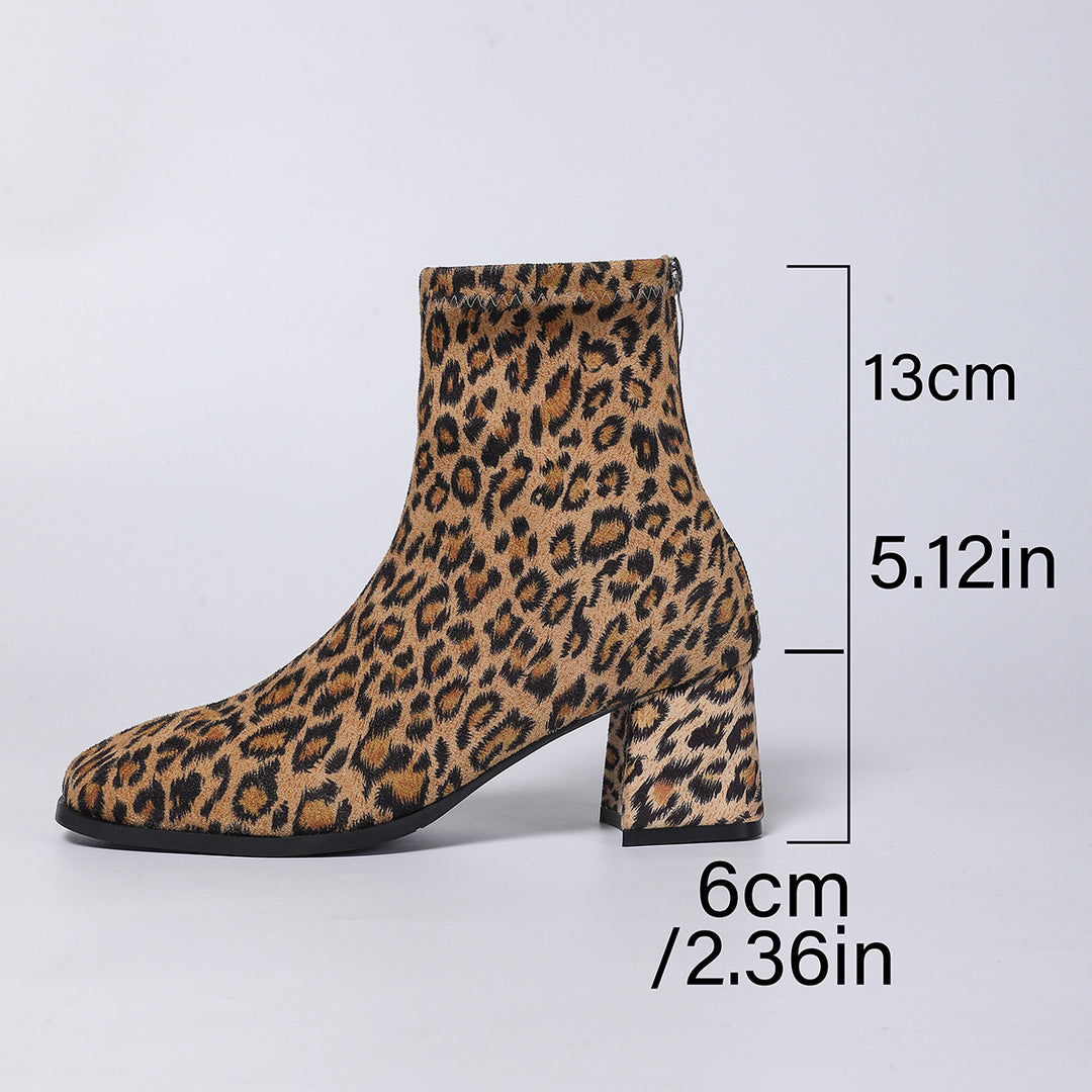 Damen nan knöchelhohe Veloursoptik-Stiefelette mit mittelhohem Blockabsatz und schlanker Vorderkappe Drune