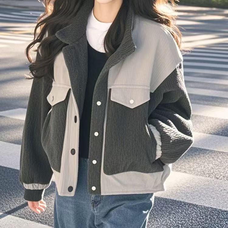 Damen modische, oversized Fleecejacke mit strukturiertem Design Drune