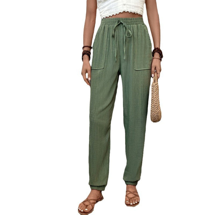 Damen Bequeme Freizeithose mit elastischem Bund und Taschen Drune