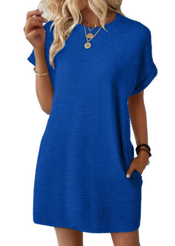 Damen lässiges V-Ausschnitt Kleid mit weitem Schnitt