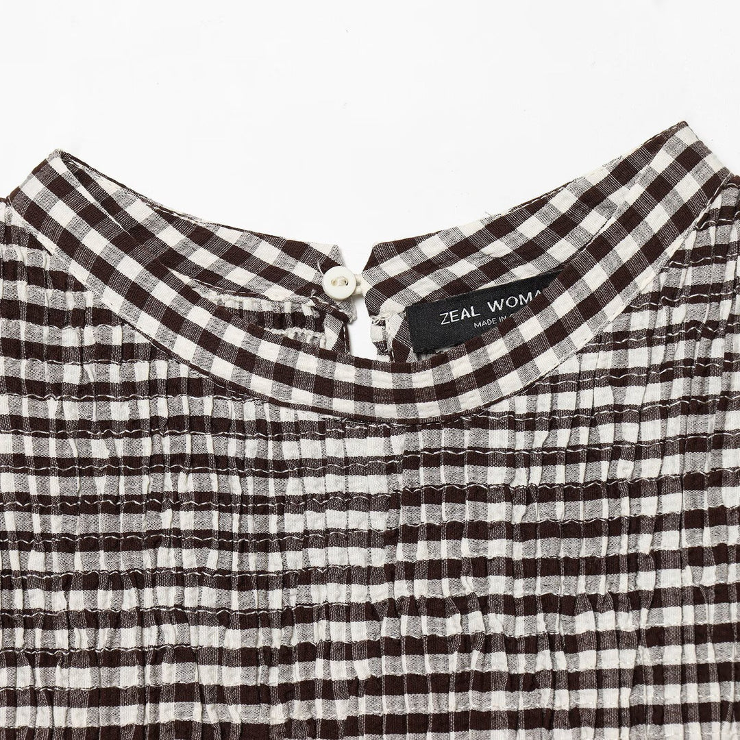 Damenbluse mit dekorativen Puffärmeln und geschmeidiger Rüschensilhouette Drune