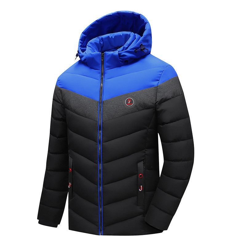 Herren Steppanorak mit Kapuze und wattierter Chevron-Isolationsjacke Drune