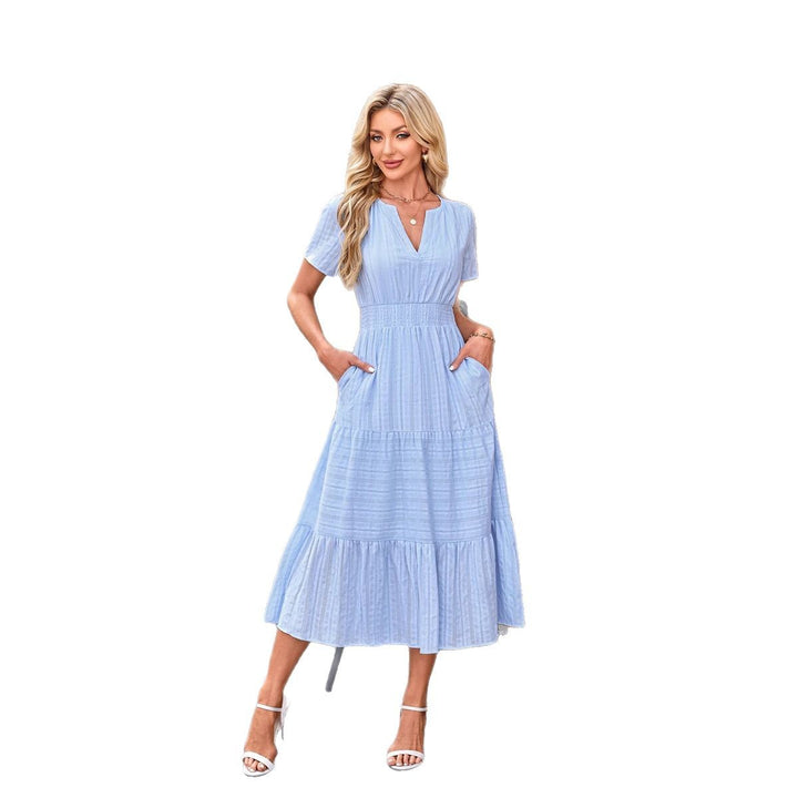 Damen Maxi-Kleid aus leichtem, gestreiftem Stoff Drune