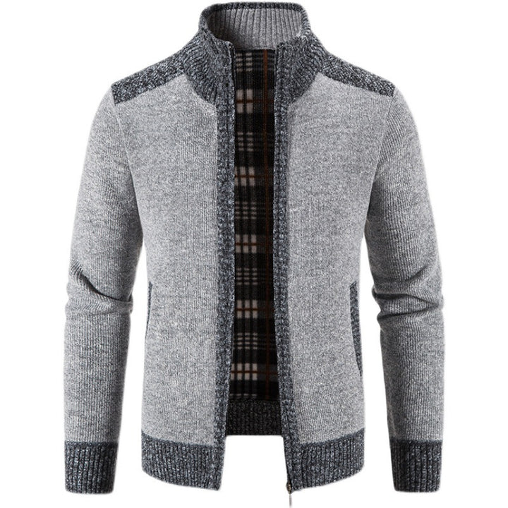 Herren Strickjacke mit hohem Kragen und eleganten Details Drune
