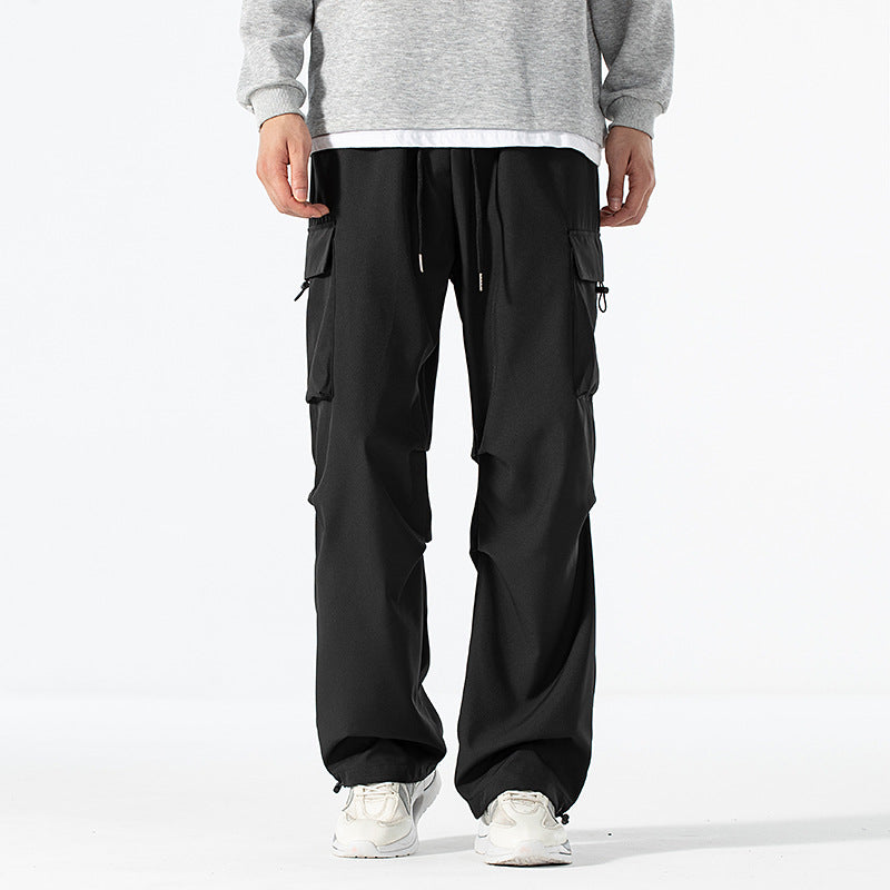 Herren Locker geschnittene Cargo-Utility-Hose mit Kordelzugbund und Mehrfachtaschen Drune
