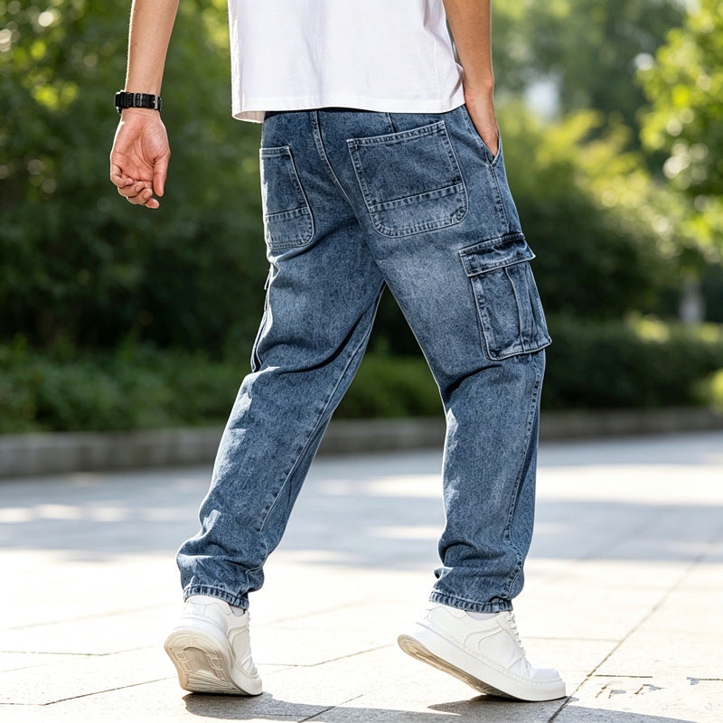 Herren Coole Cargo-Jeans mit elastischem Bündchen Drune