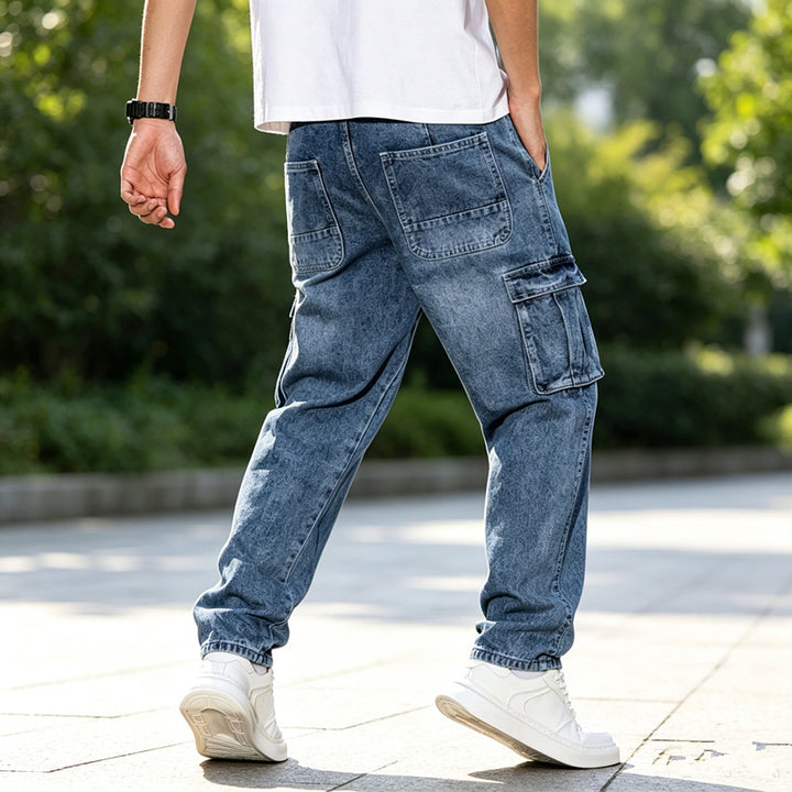 Herren Coole Cargo-Jeans mit elastischem Bündchen Drune