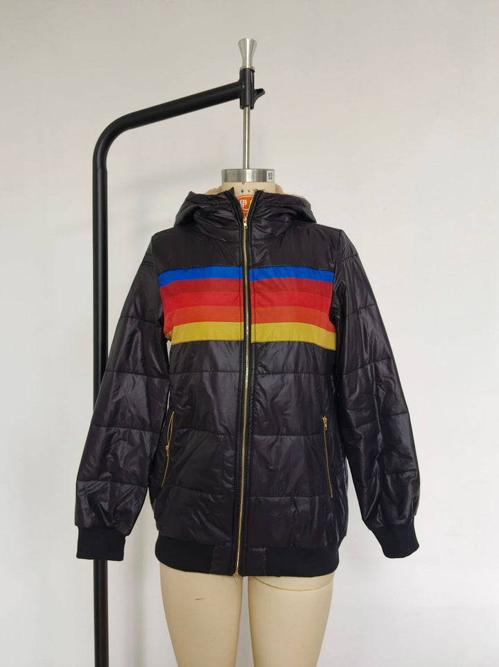 Drune | Damen Pufferjacke Kapfärbblock