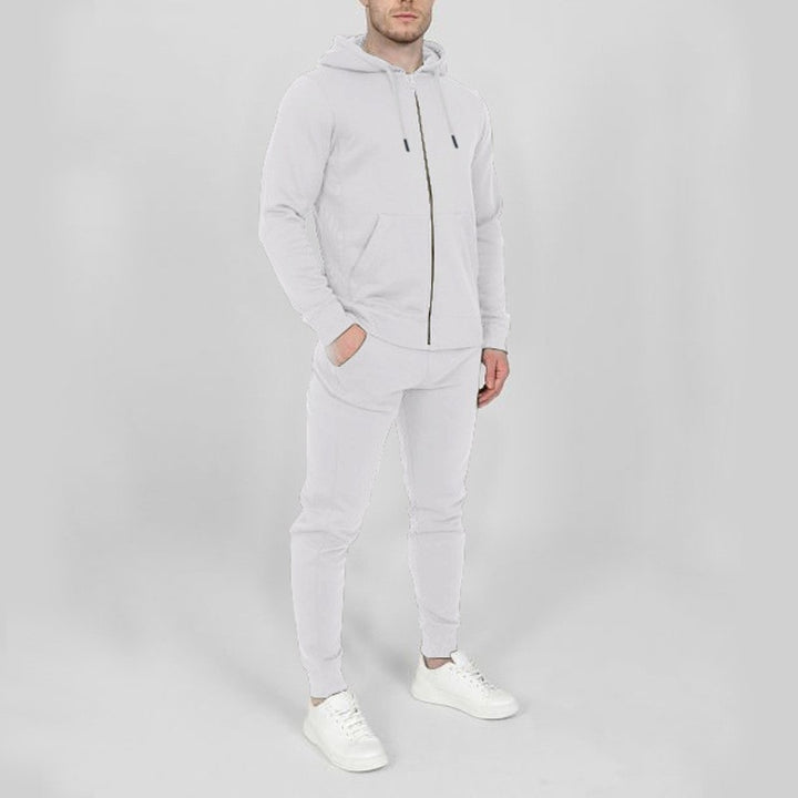 Herren Sportliches Jogginganzug-Set mit praktischen Taschen und hohem Kragen Drune