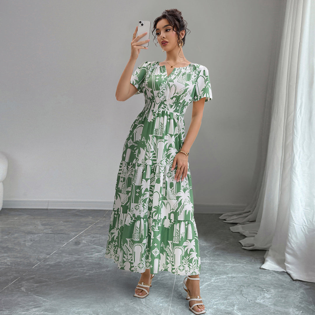 Damen Maxikleid mit floralem Muster Drune