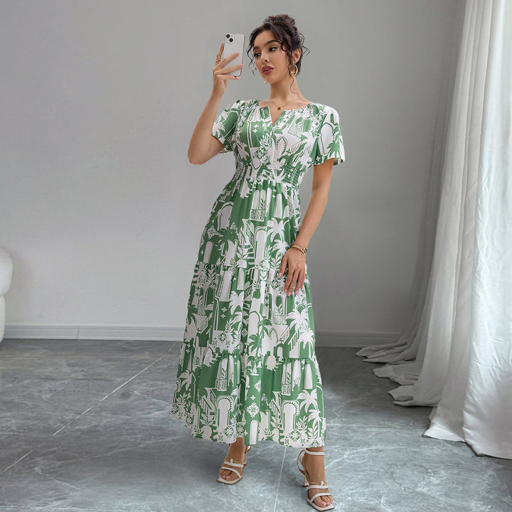 Damen Maxikleid mit floralem Muster Drune