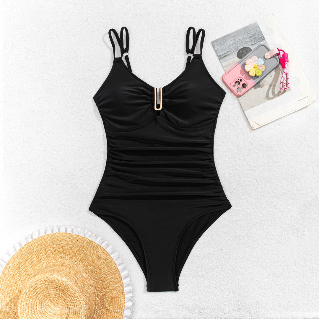 Damen Eleganter Badeanzug mit dekorativem Cut-Out und figurformendem Schnitt Drune
