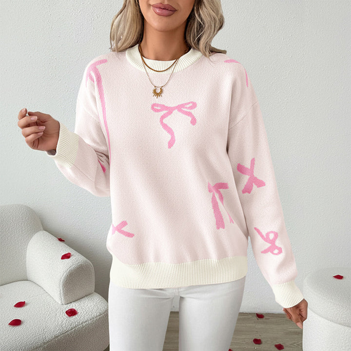 Damen Modischer Pullover mit verspielten Schleifen-Design Drune