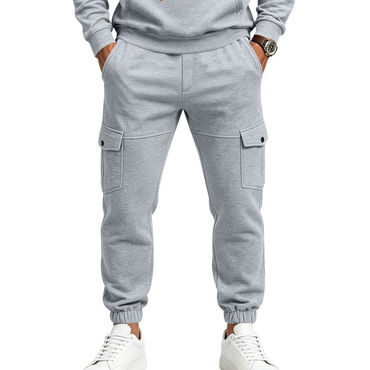 Herren Cargo-Jogginghose mit seitlichen Klappentaschen, Kordelzug und Elastischen Bündchen Drune